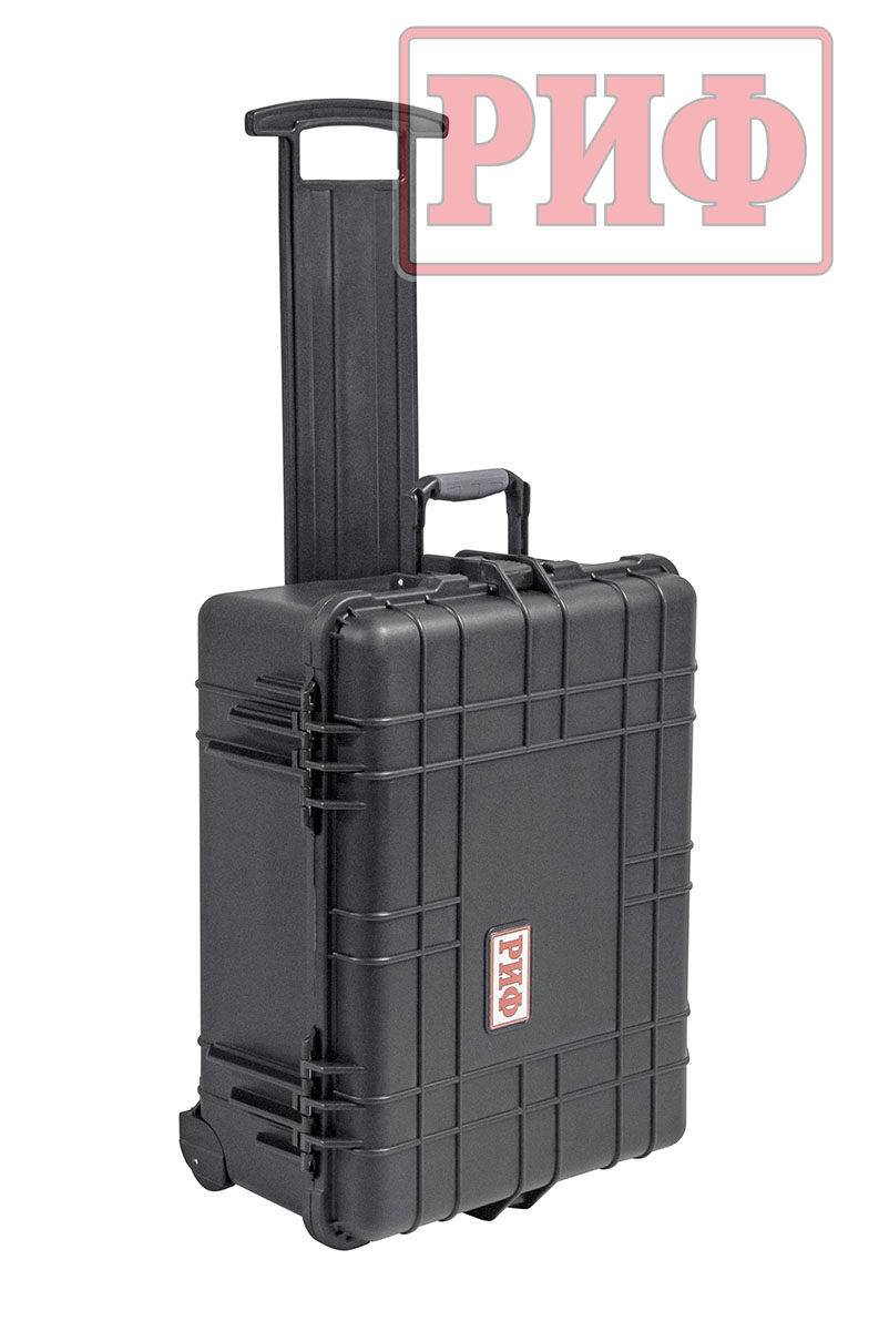 Кейс защитный ударопрочный РИФ 560х455х265 мм на колесах с телескопической ручкой IP55 Кейс защитный ударопрочный РИФ 560х455х265 мм на колесах с телескопической ручкой IP55