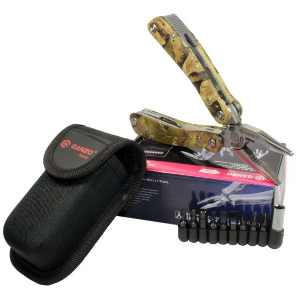 Мультитул "Ganzo", 105x50х18 мм, 22 предмета, цв.камуфляж