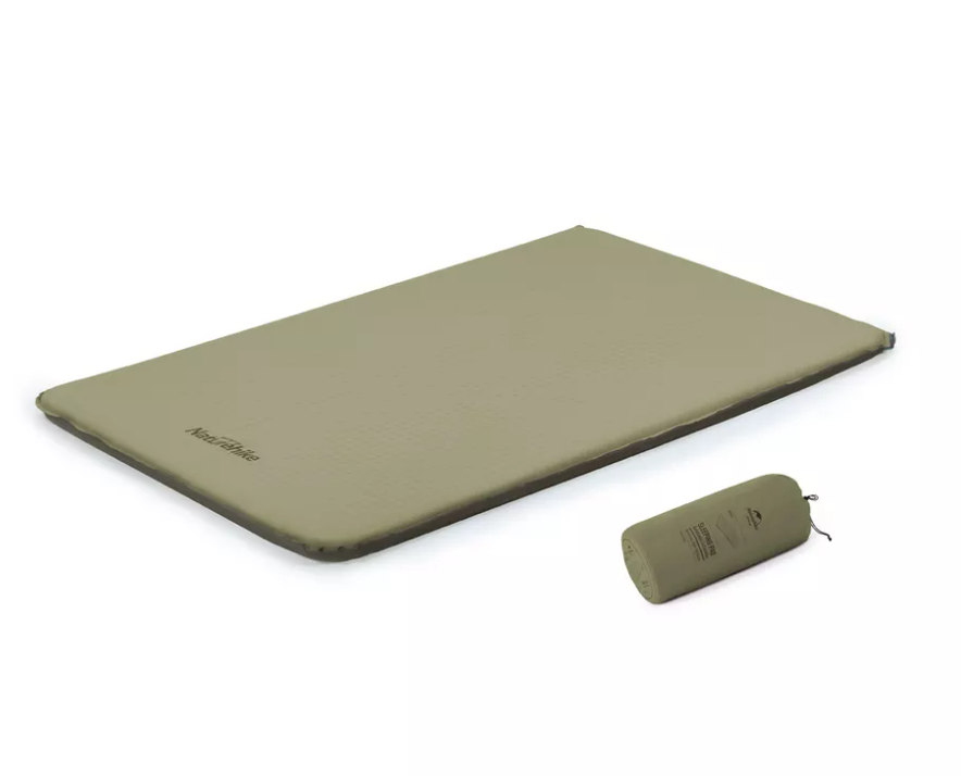 Коврик самонадувающийся Naturehike двойной 200х132х6 см, олива