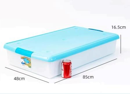 Короб для хранения IRIS THIN BOX 85л, прозрачный-голубой