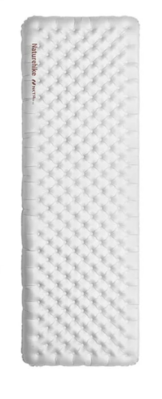 Коврик надувной Naturehike 196х64х12 см, серебристый карбон