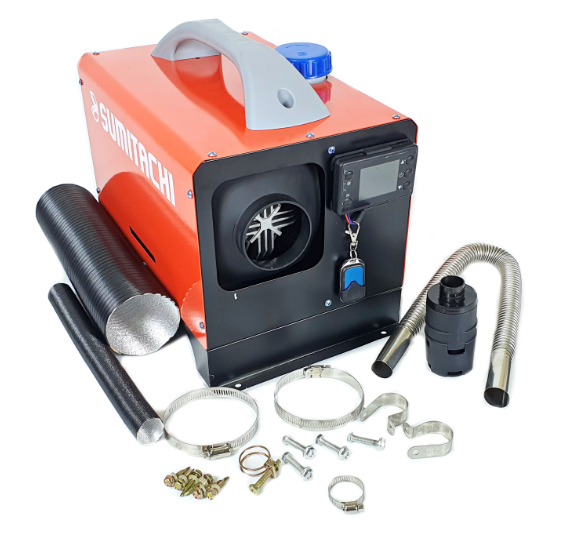 Автономный воздушный отопитель (переносной) 5kW/12V 1 выход, металл. корпус (КРАСНЫЙ), дизель