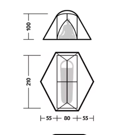 1 Палатка Naturehike Mongar UL 1-местная, алюминиевый каркас, сверхлегкая, серая
