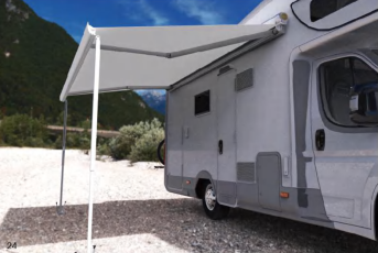 Маркиза автомобильная РИФ 5,0х2,5 м кассетная,  привод механический, электромотор, корпус белый