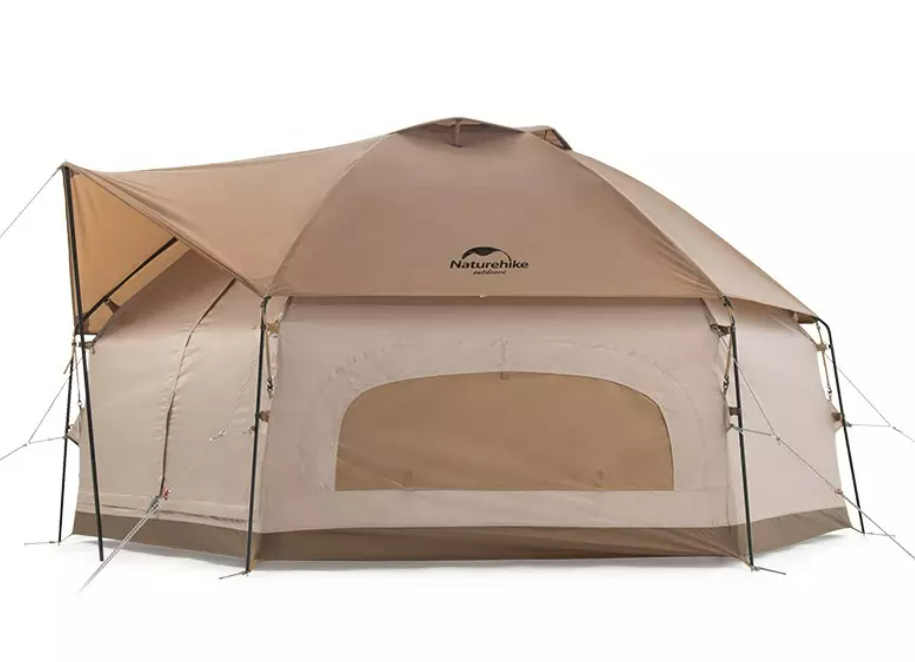 Палатка Naturehike Hexagon шестиугольная 4-местная, алюминиевый каркас, песочный Палатка Naturehike Hexagon шестиугольная 4-местная, алюминиевый каркас, песочный