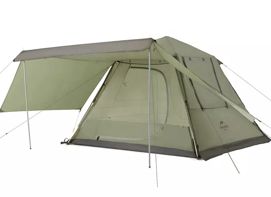 Палатка Naturehike Ango 3-местная, быстросборная, снежная юбка, зеленая