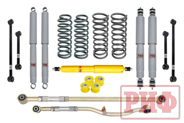 Лифт-комплект РИФ газовый Nissan Patrol Y60 и Y61 до 2000 года лифт 100 мм (левый руль)