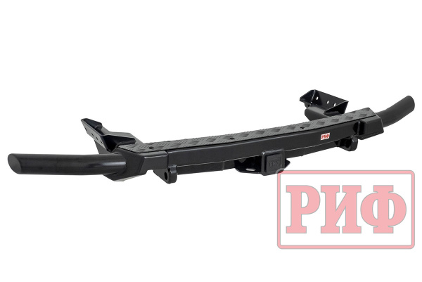 Бампер задний силовой/защита штатного бампера РИФ Renault Duster 2015-2020 c квадратом под фаркоп