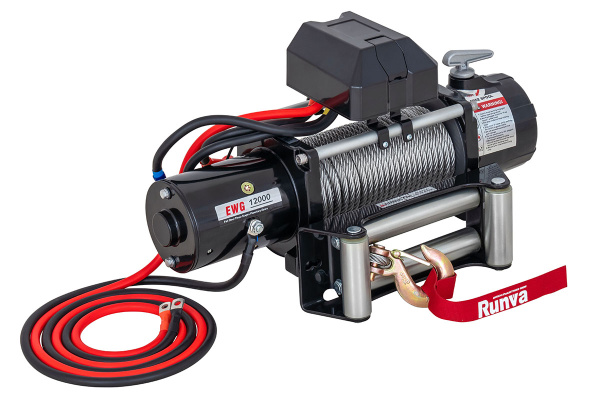 Лебёдка электрическая 12V Magnum 12000 lbs 5443 кг (стальной трос)