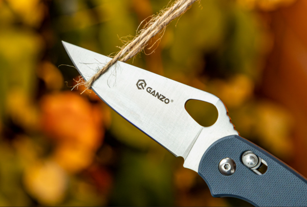 Нож складной GANZO с клипсой, длина клинка 87 мм, сталь 440С, серый