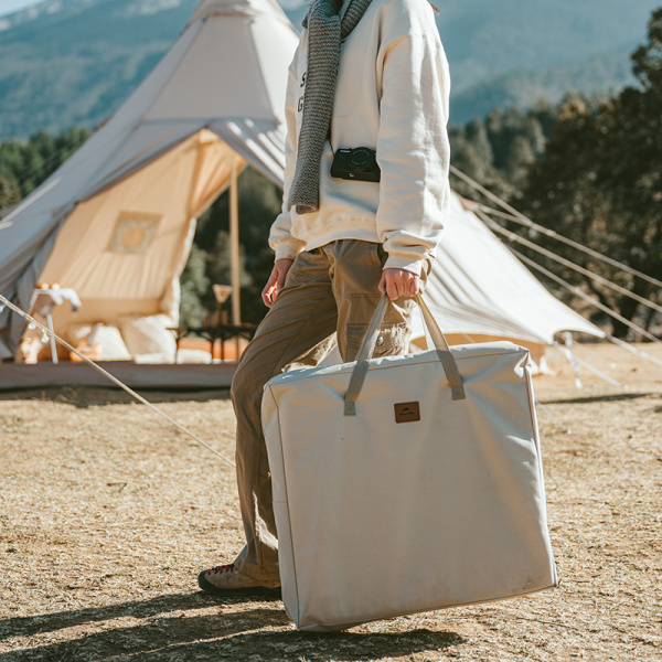 Стол туристический Naturehike MINI, 48х48х54 см, складной, с отделением для посуды, бежевый
