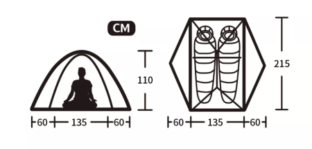 Палатка Naturehike Star-River Si 2-местная, алюминиевый каркас, сверхлегкая, зеленая