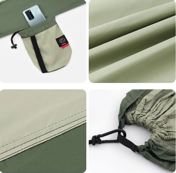 3 Гамак Naturehike без планок, туристический, эпонж, зеленый