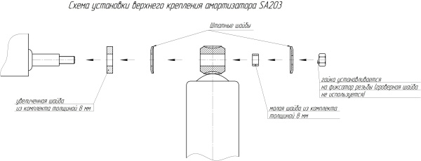 Амортизатор РИФ задний Mitsubishi L200 2005-2015/Nissan Navara D22 (NP300) лифт 40 мм