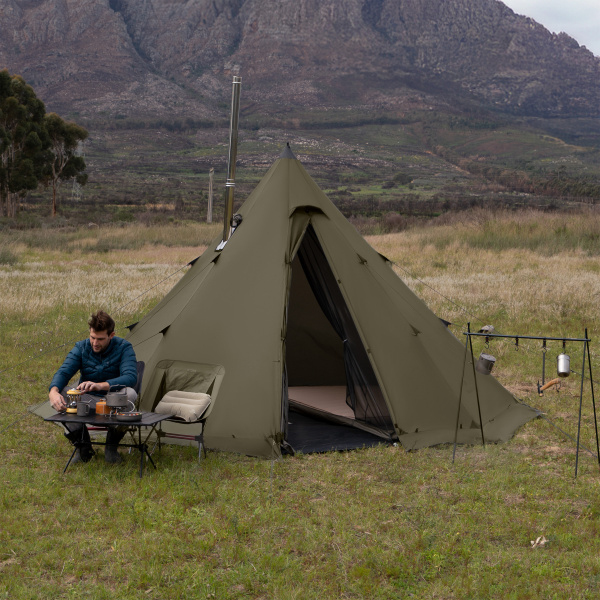 Палатка Naturehike Pyramid, 2-местная, коричнево-зеленая