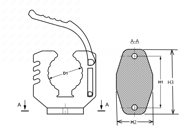 Крепеж универсальный (18-33 мм), под 2 болта, продольный