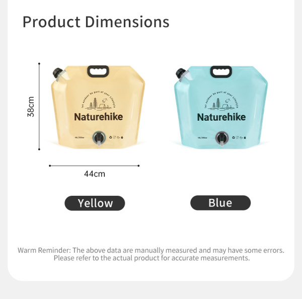 Канистра Naturehike Ling Wo для воды, 10 л., мягкая, желтая