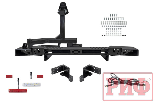 Бампер РИФ силовой задний УАЗ Хантер с фонарями, калиткой, возмож. установ. фаркопа, стандарт