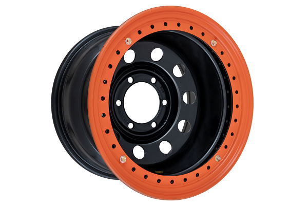 Диск усиленный Тойота Ниссан стальной черный 6x139,7 8xR16 d110 ET-44 с бедлоком (оранжевый)
