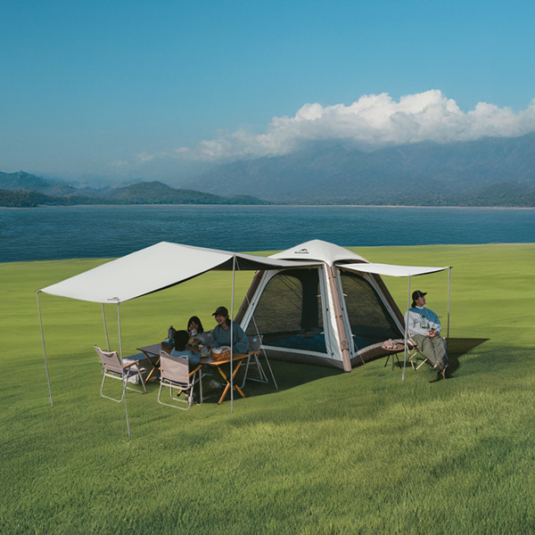 1 Палатка Naturehike Ango Air Pro, 3-местная, быстросборная, надувной каркас, коричневая