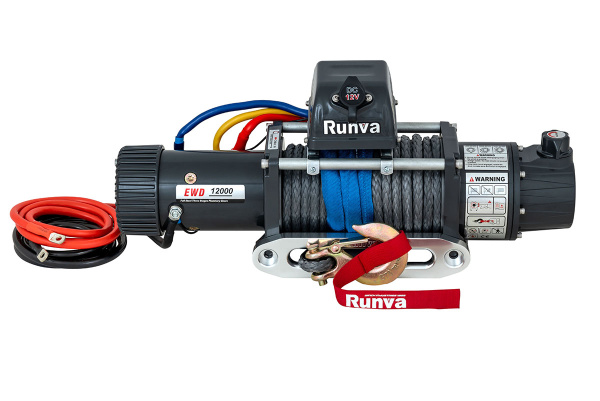 Лебёдка электрическая двухскоростная 12V Runva EWD12000SSR 5443 кг (синтетический трос)