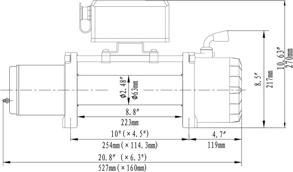 Лебёдка электрическая 12V Runva 6000 lbs 2722 кг