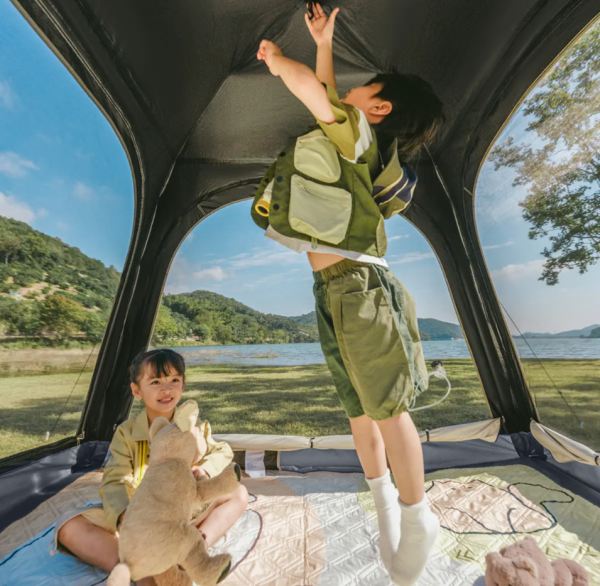 4 Палатка Naturehike Ango 4-местная, быстросборная, серая