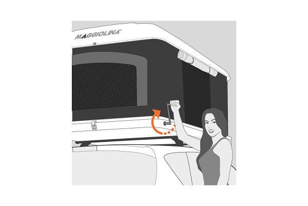 Палатка на крышу автомобиля AUTOHOME MAGGIOLINA GRAND TOUR SMALL 360 BLACK STORM, чёрный тент