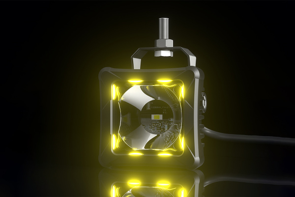 Фары дальнего света AURORA 76x76 мм 30W LED с RGB подсветкой