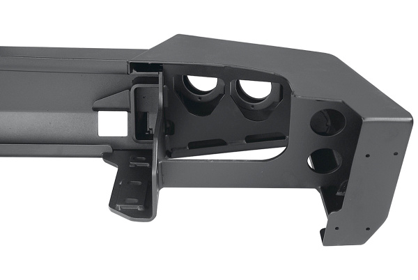 Бампер РИФ силовой задний Jeep Wrangler JK 2007-2018 с квадратом под фаркоп и фонарями, стандарт