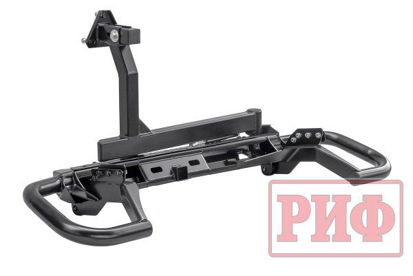 Бампер РИФ силовой задний Mitsubishi Pajero Sport 2015-2020 c квадр. под фаркоп, калиткой