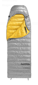 Мешок спальный Naturehike Ultralight CW400 L , 220х85 см, (правый) (ТК: +5C), серый