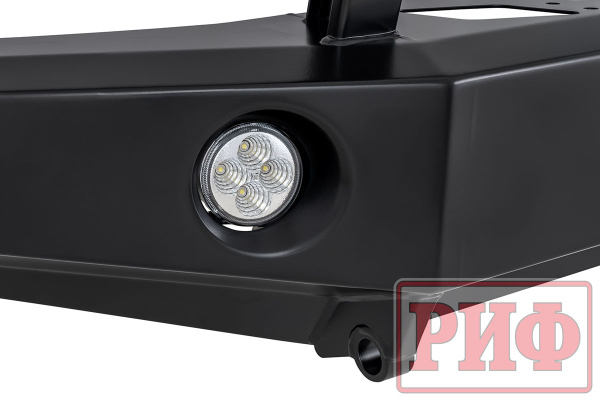 Бампер РИФ передний Toyota Land Cruiser 76/78 2007+ c доп. фарами и защитной дугой, с площадкой под