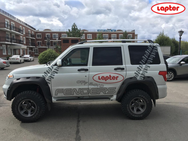 Расширители колёсных арок УАЗ Патриот NEW без накладок на бампер (2 бака)