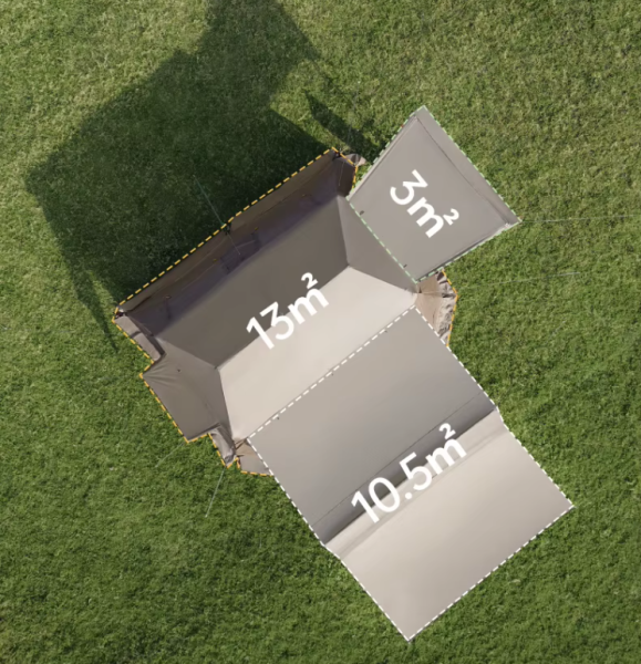 3 Палатка Naturehike Village 13 Ultimate Edition автоматическая 5-8-местная, с верандой, коричневая