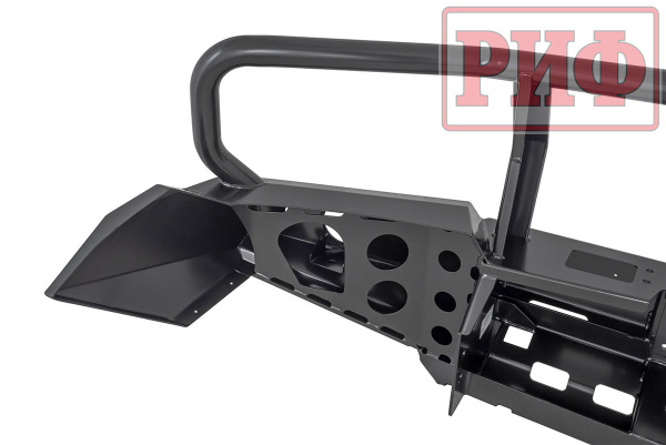 Бампер РИФ силовой передний TLC 200 2007-2015 c доп. фарами, защитной дугой и защитой бачка омыв.