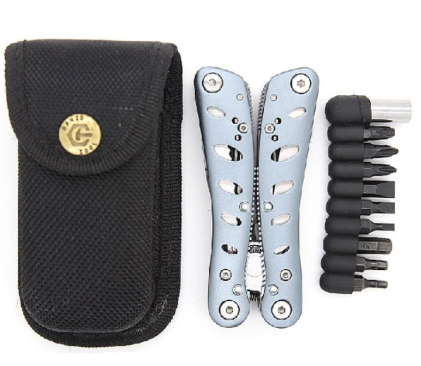 Мультитул GANZO, 102x50х20 мм, 22 предмета, цв.серый