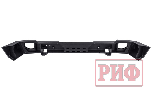 Бампер РИФ силовой задний Jeep Wrangler JL 2018+ с квад. под фарк. под штат. фонари, низ. пер. крыл.