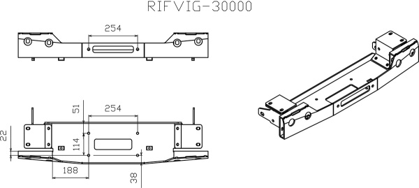 Площадка РИФ под лебёдку в штатный бампер Toyota Hilux 2005-2014