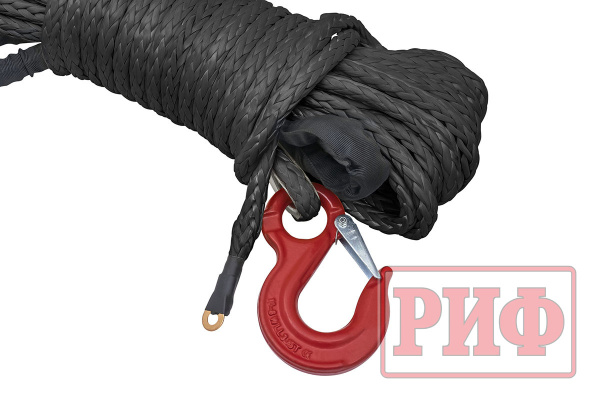 Трос для лебёдки синтетический РИФ 12 мм/23 м черный (готовый)