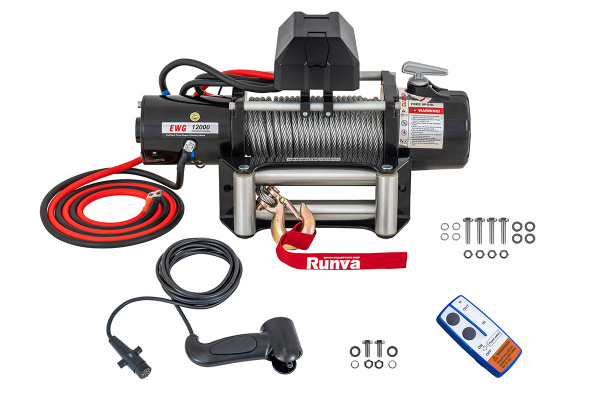 Лебёдка автомобильная электрическая 12V Magnum 12000 lbs 5443 кг (стальной трос)