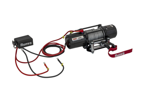 Лебёдка электрическая 12V Runva 6000 lbs 2722 кг (стальной трос)