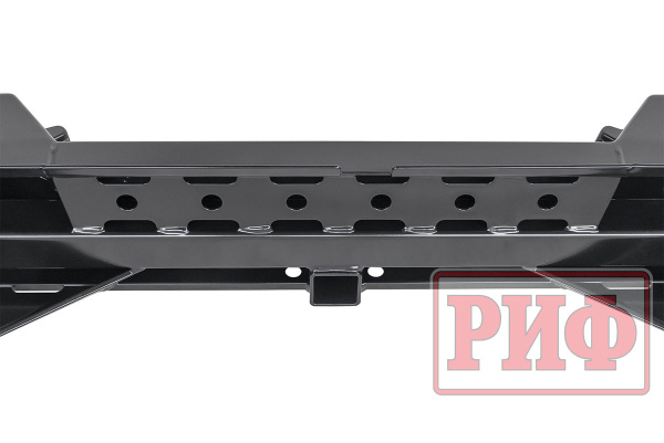 Бампер РИФ силовой задний Mitsubishi L200 2019-2022 с квадратом под фаркоп и фонарями