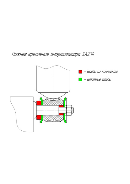 Амортизатор усиленный РИФ задний Toyota Hilux 2005-2014, TLC 60-70 (рессорная подвеска), Sollers ST6, Jac T6 лифт 0-45 мм и Jac T9 штатный
