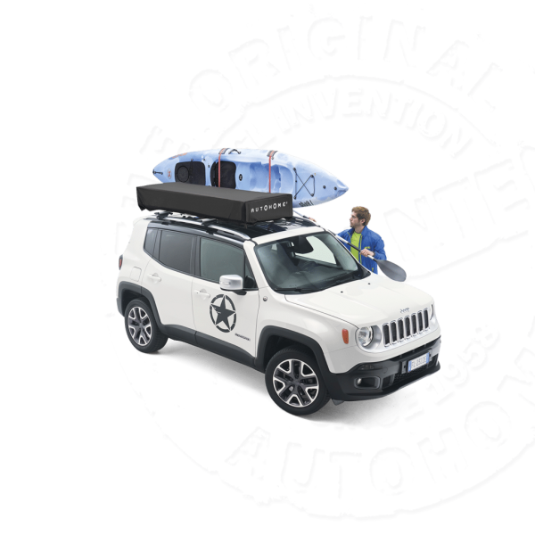 Палатка на крышу автомобиля AUTOHOME OVERCAMP MEDIUM тент карбон, лестница 215 мм