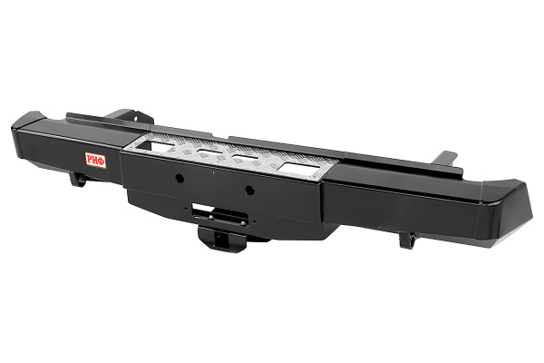 Бампер РИФ задний Nissan Navara D40 2010+ с площадкой под лебёдку и квадратом под фаркоп