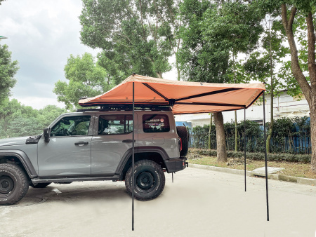 Маркиза автомобильная РИФ веерная, безопорная 2,0х2,0 м (левая)