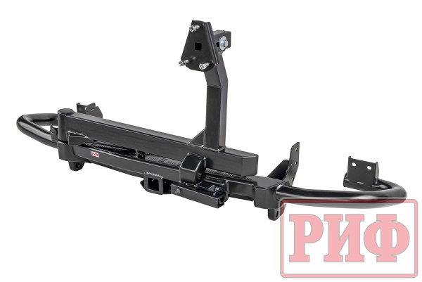 Бампер РИФ силовой задний УАЗ Патриот 2015+ c квадратом под фаркоп и калиткой, стандарт