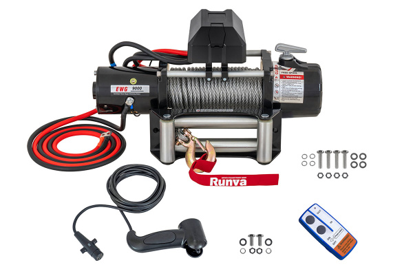 Лебёдка автомобильная электрическая 12V Magnum 9000 lbs 4200 кг (стальной трос)