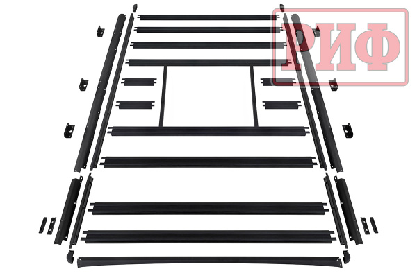 Багажник экспедиционный (платформа) алюминиевый РИФ 1600x2650 мм для ГАЗ Соболь NN Минивэн с вставкой RIF208-16572 (2 места)